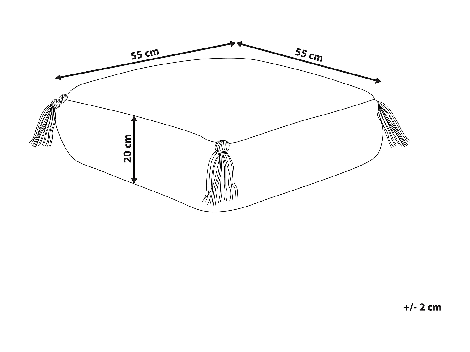 Pouf Broderie SEERANI Coton Blanc