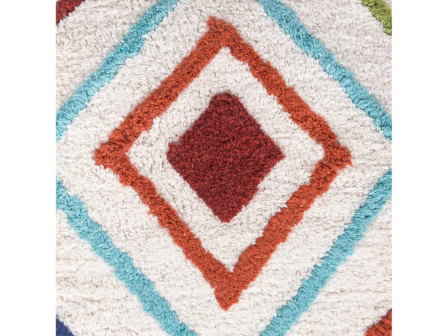 Puf Bordado SEERANI Algodón Blanco 55 cm 55 cm 20 cm