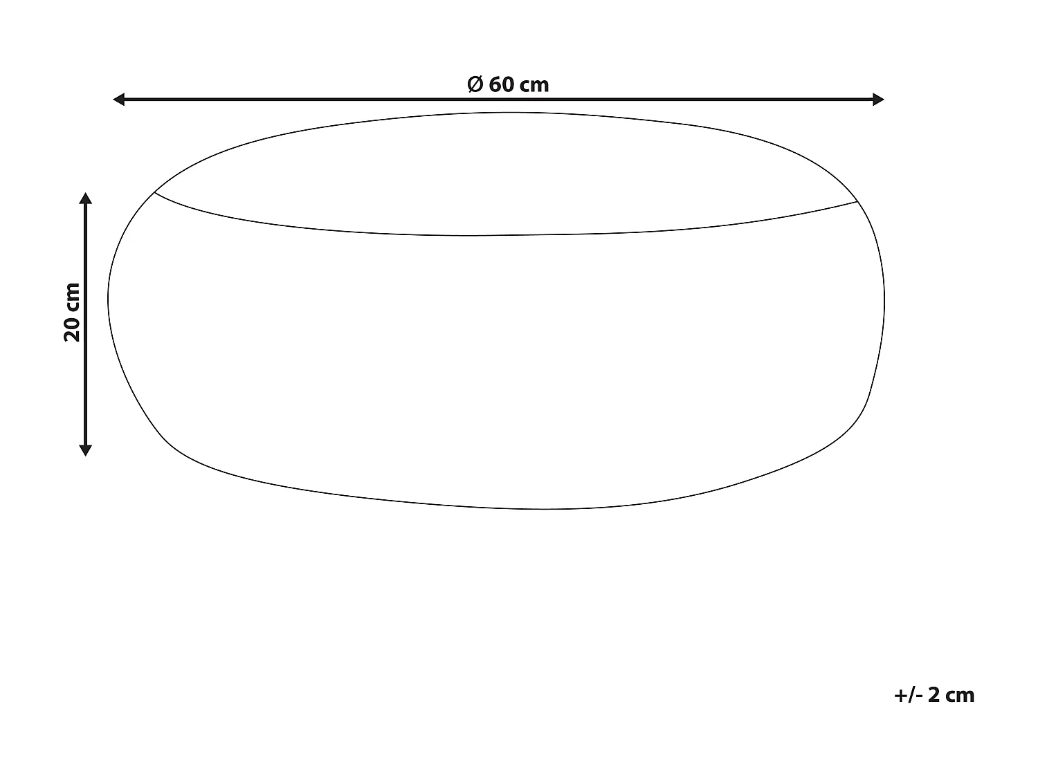 Poef TWINSPUR Katoen Beige 60 cm 60 cm 20 cm