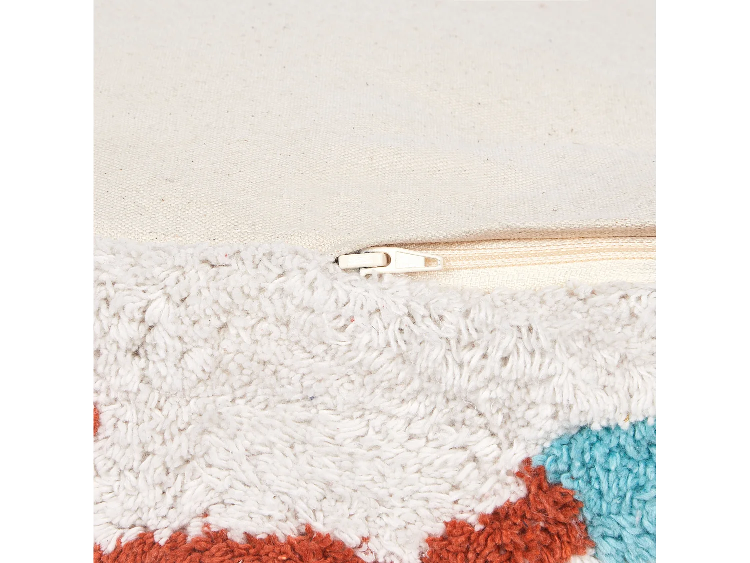 Pouf Broderie DIPLO Coton Blanc