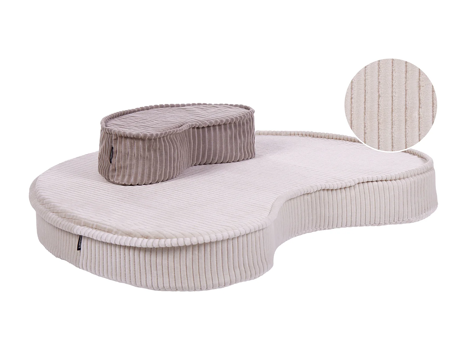 Pouf NILI Velours Beige clair