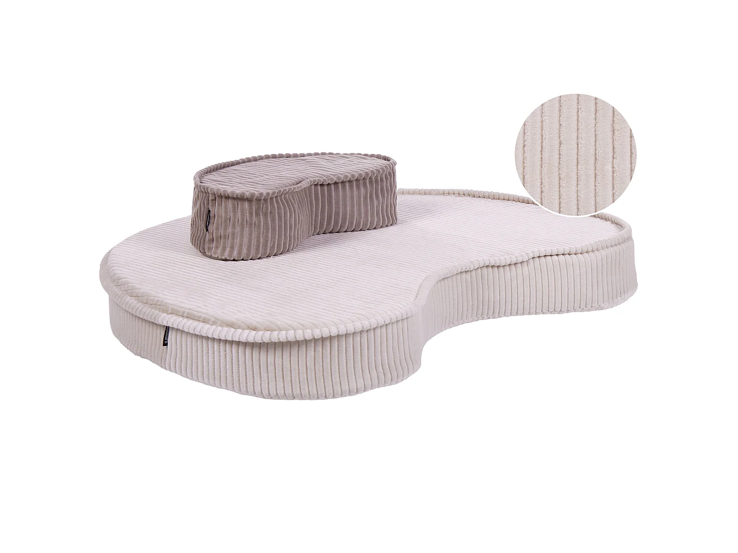 Pouf NILI Velours Beige clair 90/40 cm 75/25 cm 10 cm