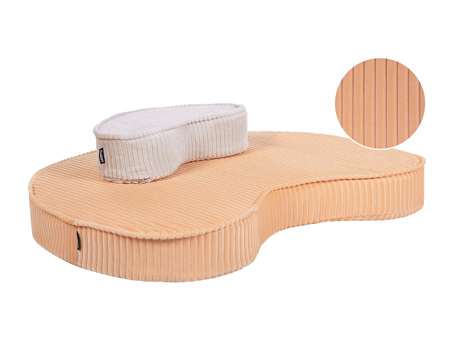 Pouf NILI Velours Rose pêche