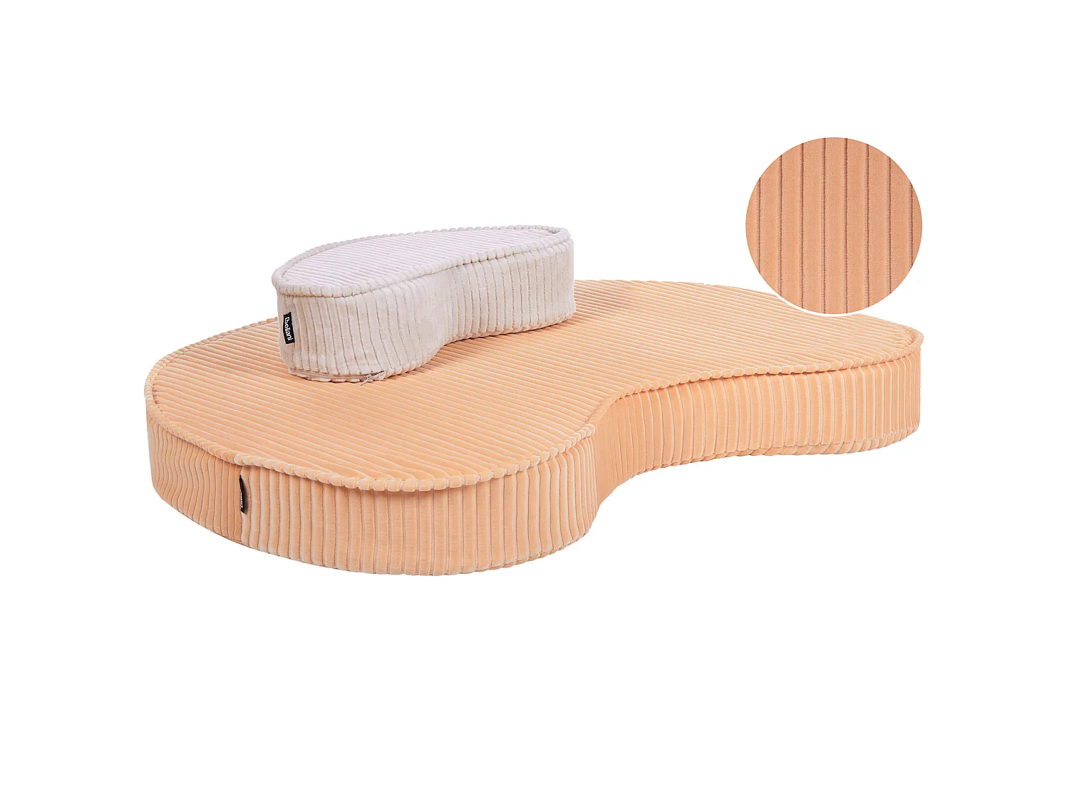 Pouf NILI Velours Rose pêche