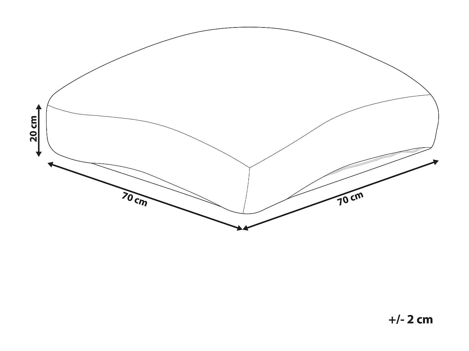 Bodenkissen Baumwolle beige/hellbeige 70x70x15 cm Sitzkissen quadratisch Joara