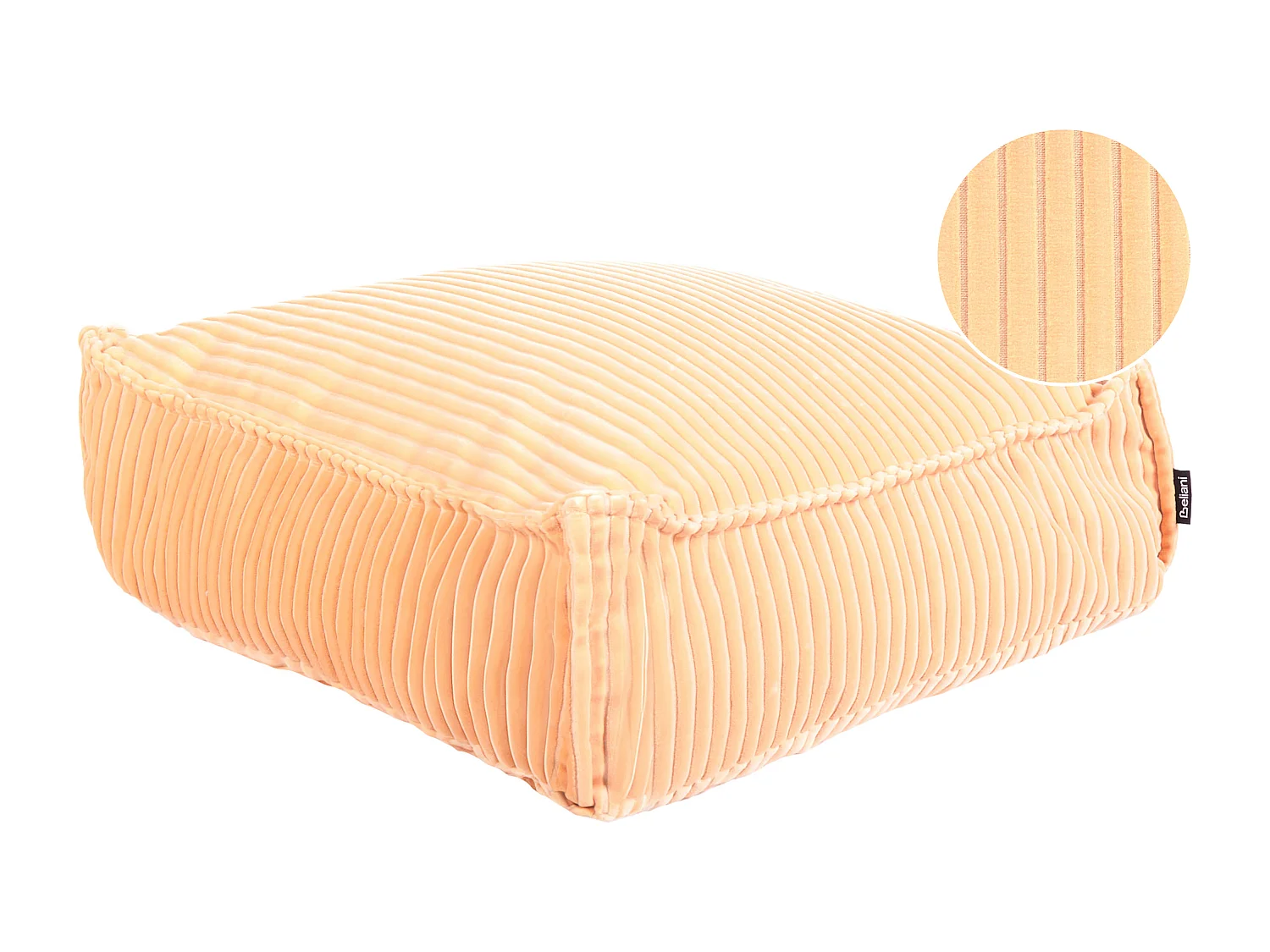 Puf ALLOZAI Terciopelo Rosa melocotón 55 cm 55 cm 20 cm