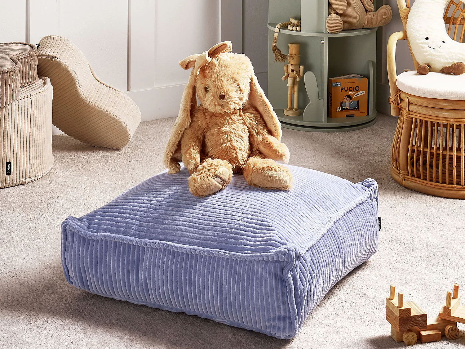 Pouf ALLOZAI Samtstoff Hellviolett 55 cm 55 cm 20 cm