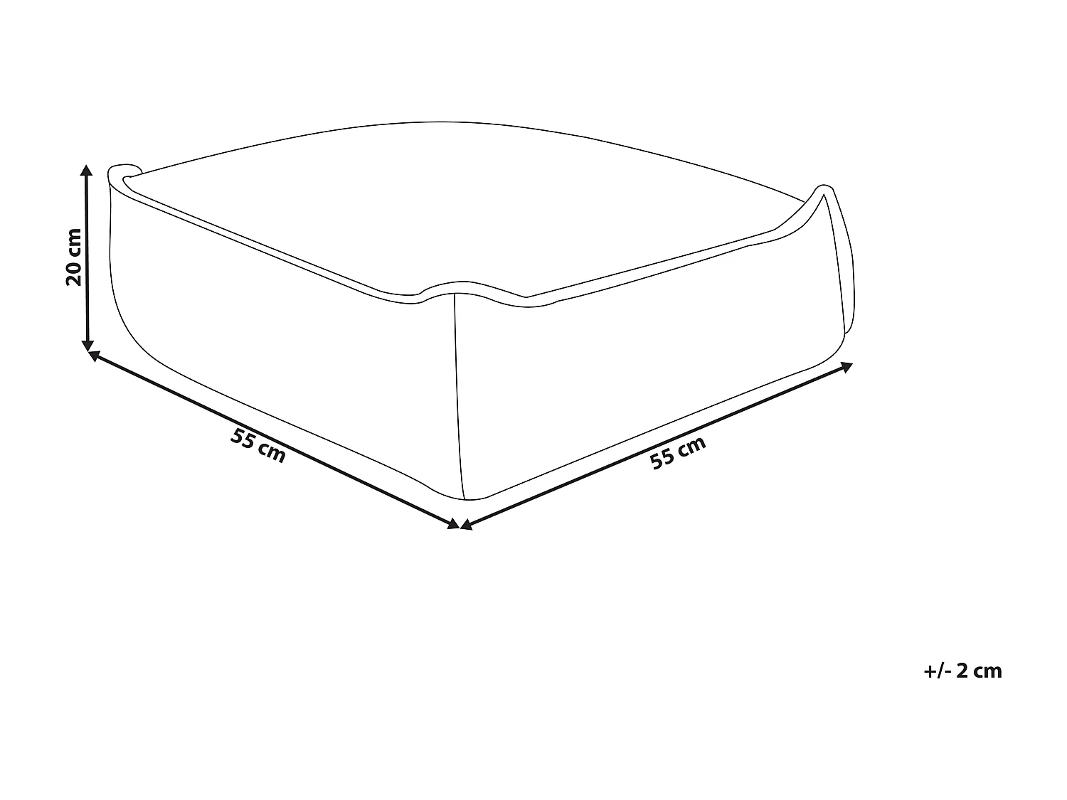 Pouf ALLOZAI Samtstoff Hellviolett 55 cm 55 cm 20 cm
