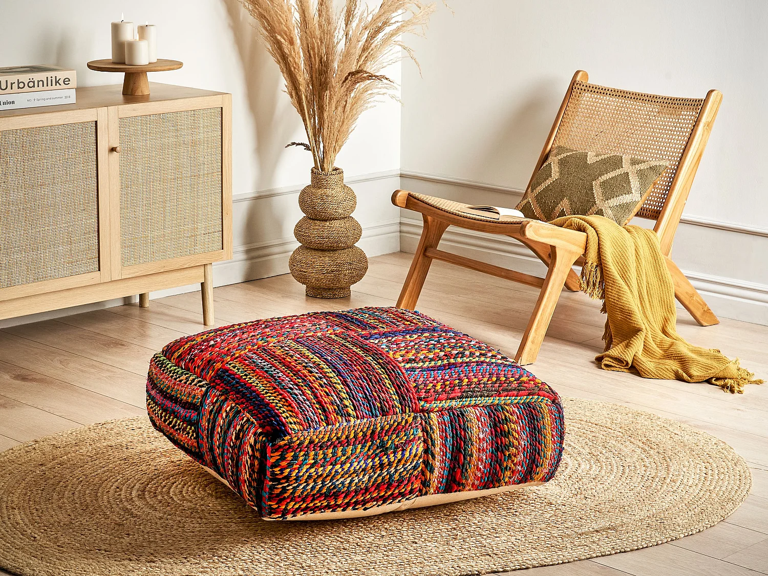 Poef MEKHTAR Katoen Multicolor 70 cm 70 cm 20 cm