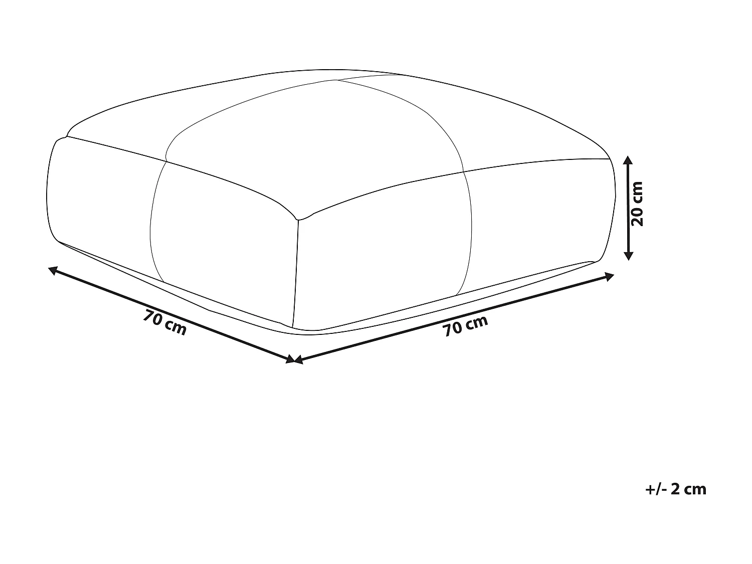 Pouf MEKHTAR Baumwolle Bunt 70 cm 70 cm 20 cm