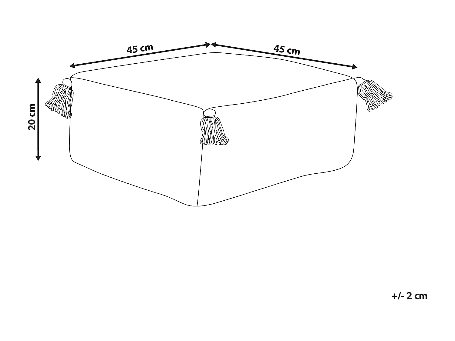 Coussin de sol ASHTI Coton Noir/blanc