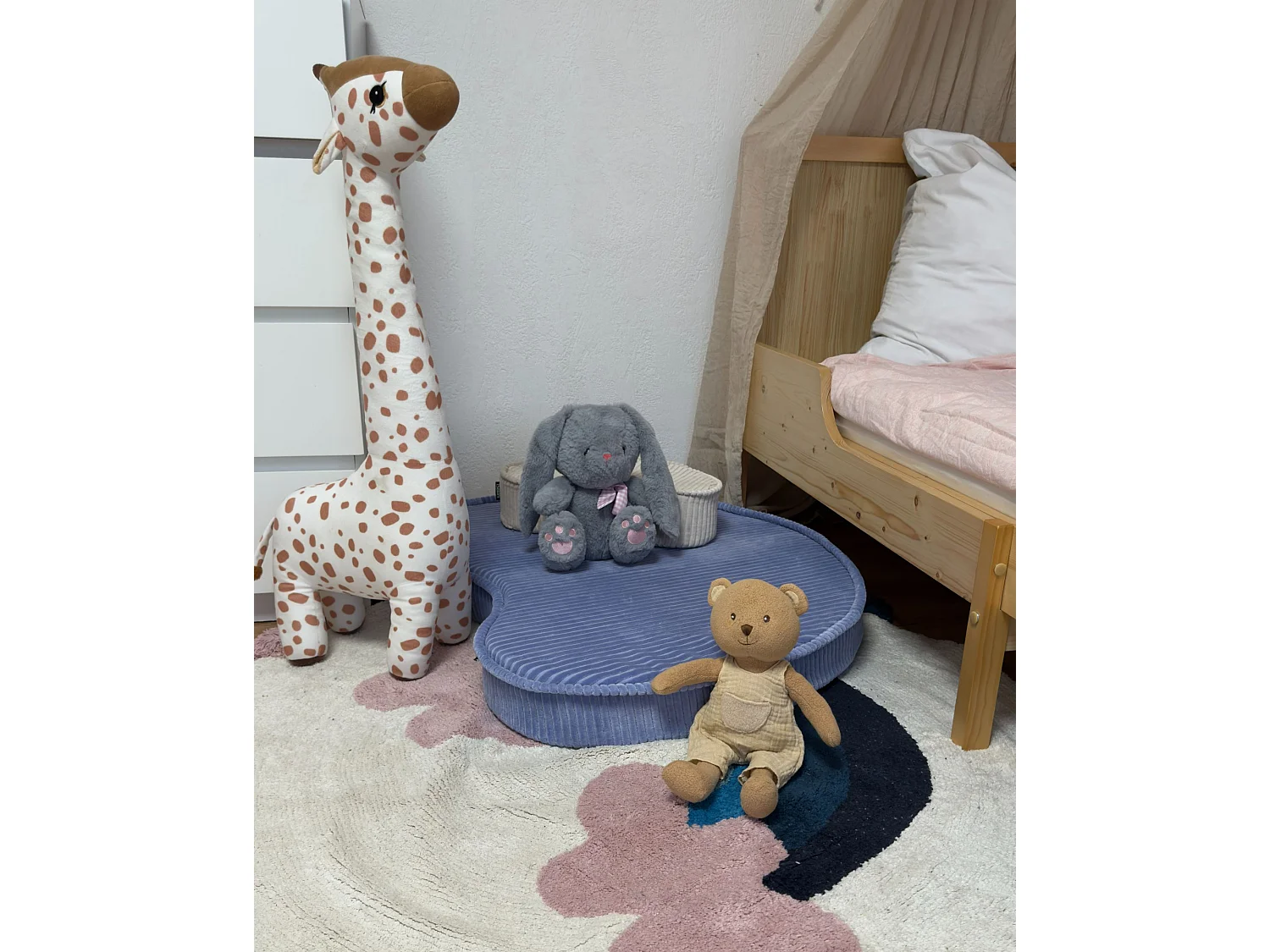Pouf NILI Velours Violet clair 90/40 cm 75/25 cm 10 cm