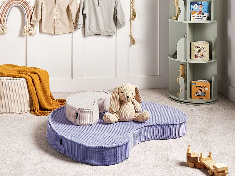 Pouf NILI Samtstoff Hellviolett 90/40 cm 75/25 cm 10 cm