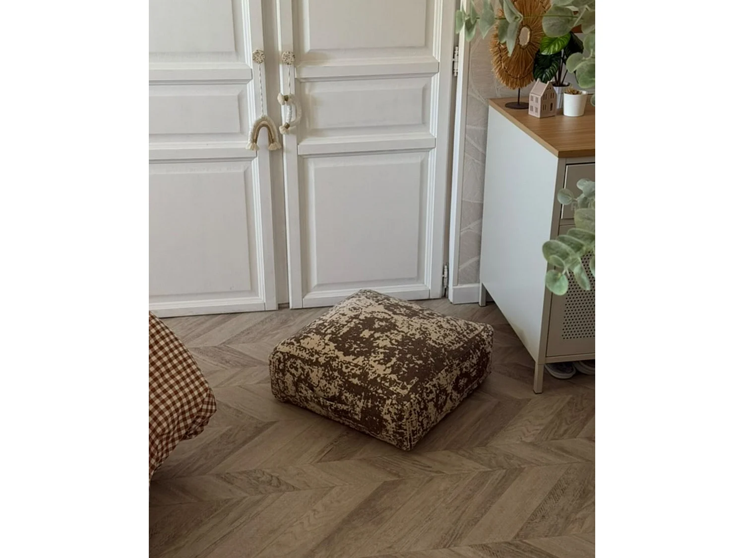 Poef SHASA Katoen Beige 50 cm 50 cm 20 cm