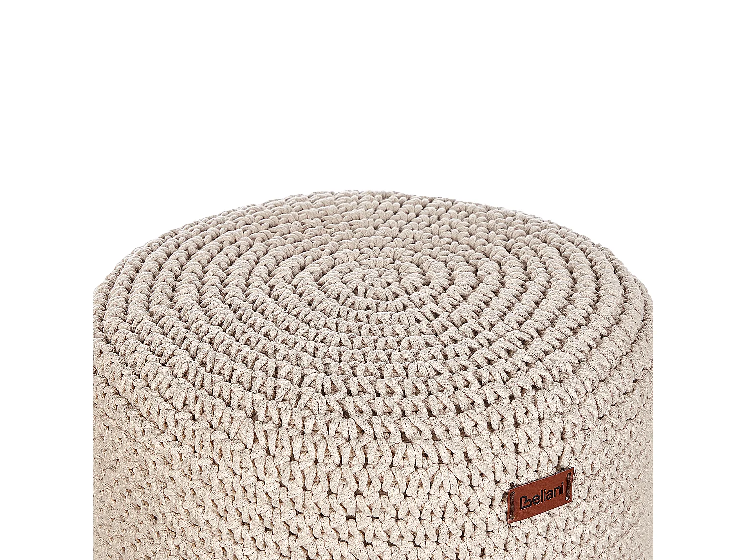 Repose-pied Macramé MARDAN Coton Beige