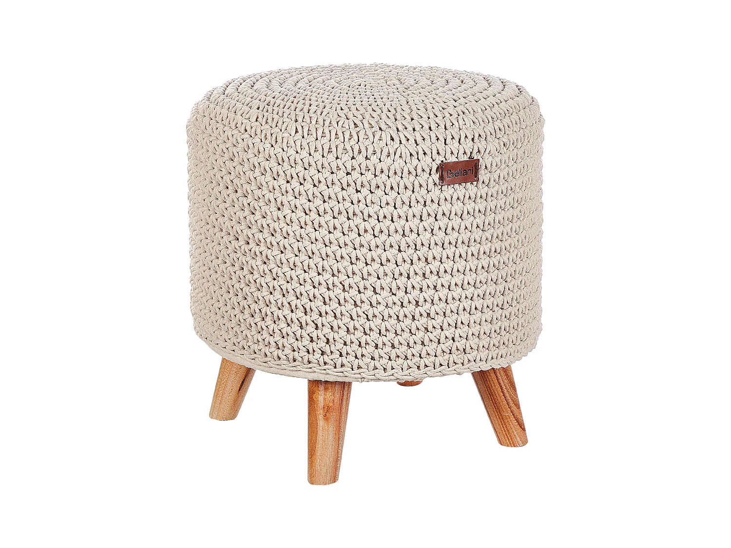 Repose-pied Macramé MARDAN Coton Beige