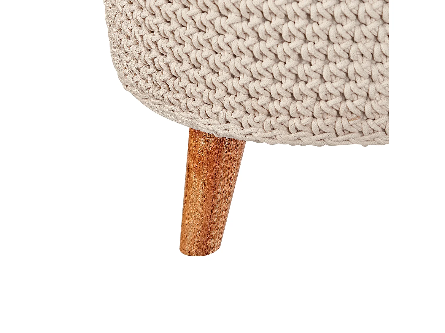 Repose-pied Macramé MARDAN Coton Beige