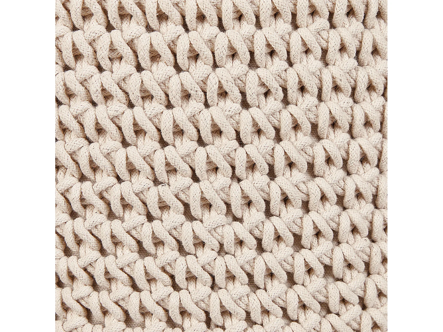Repose-pied Macramé MARDAN Coton Beige