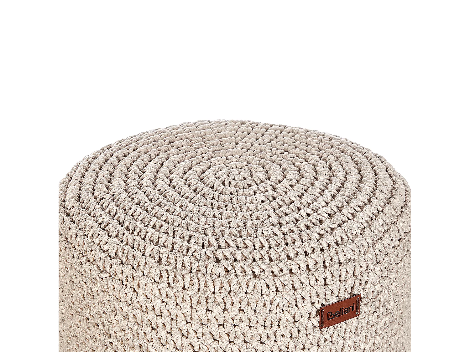 Hocker Makramee MARDAN Baumwolle Beige