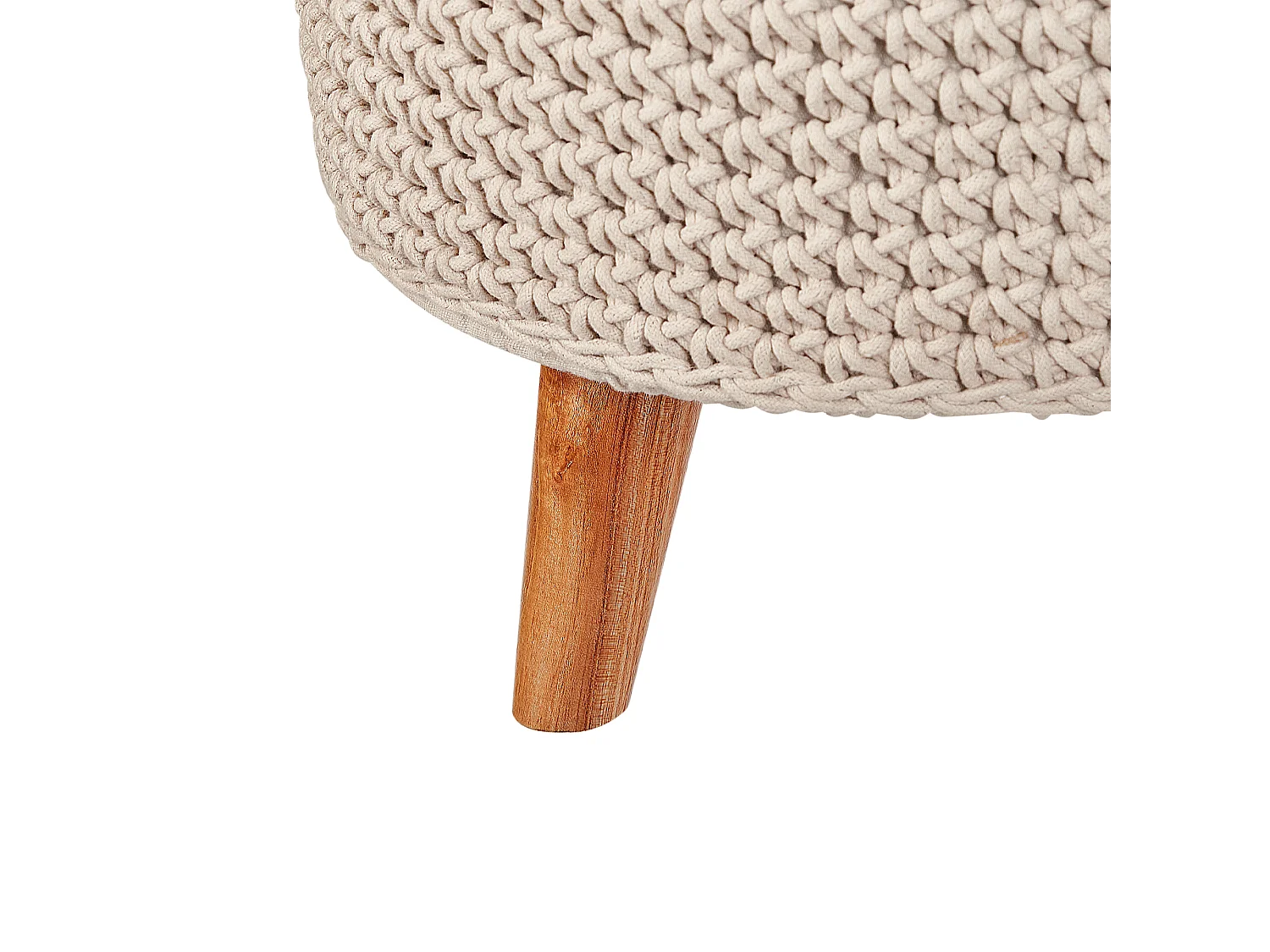 Hocker Makramee MARDAN Baumwolle Beige