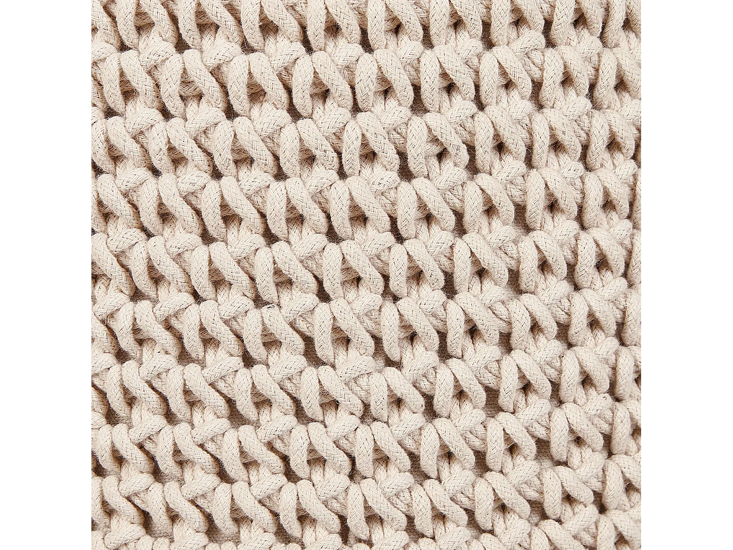 Hocker Makramee MARDAN Baumwolle Beige