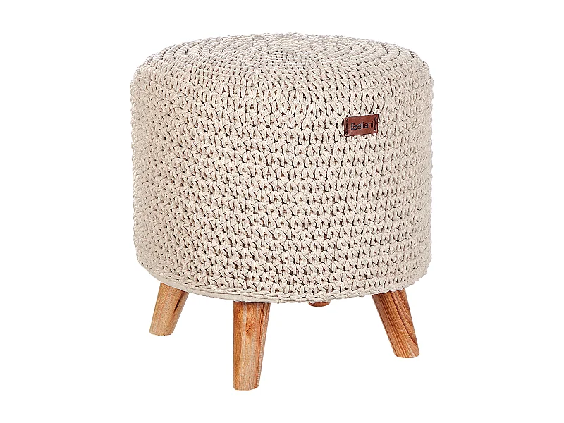 Repose-pied Macramé MARDAN Coton Beige