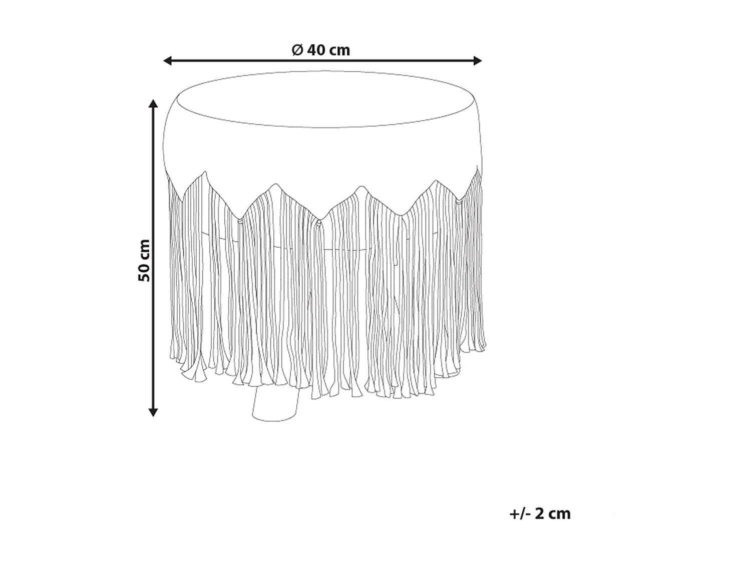 Tamborete Macramé NAWABAD Algodão Creme