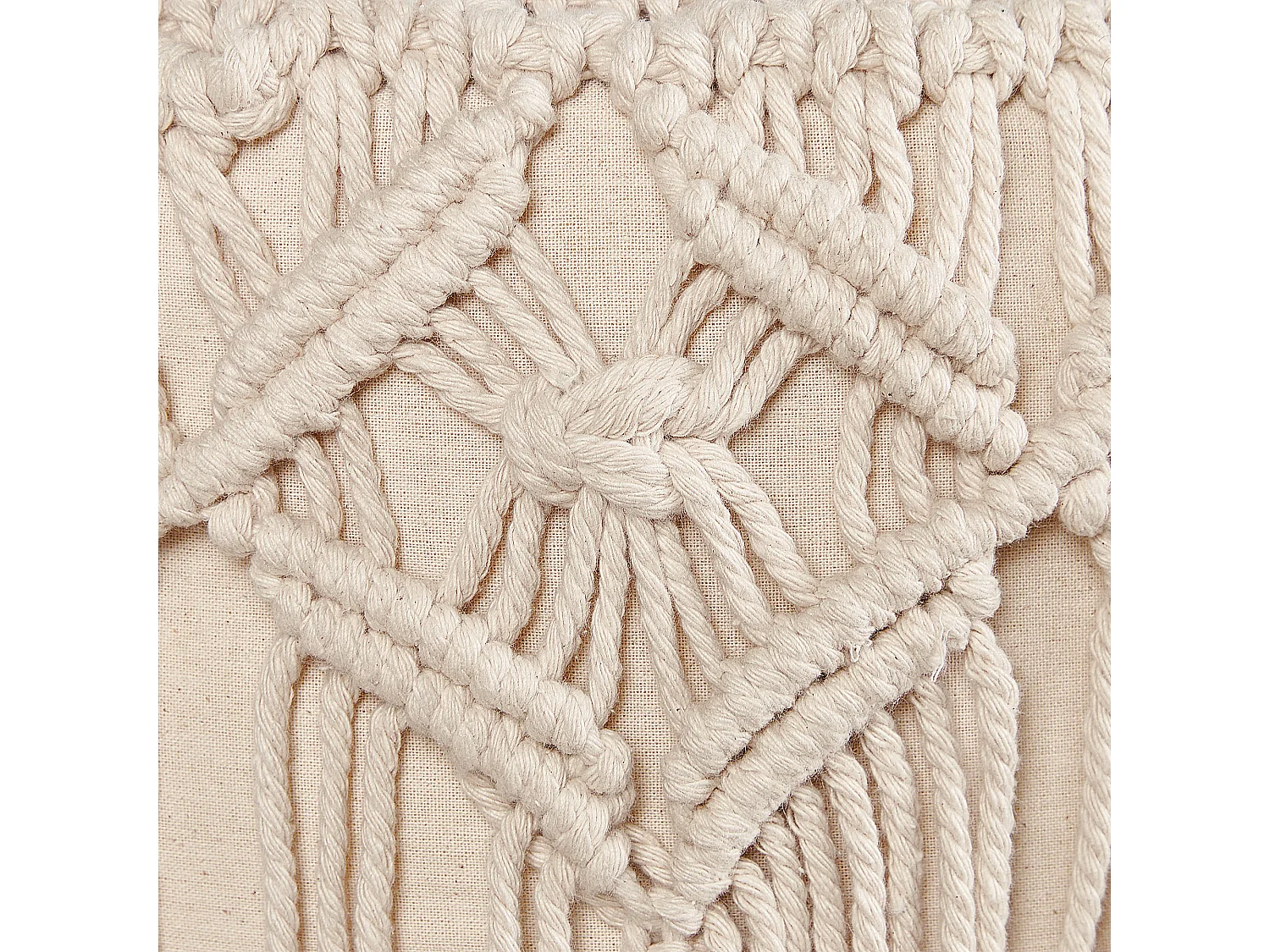 Repose-pied Macramé NAWABAD Coton Beige