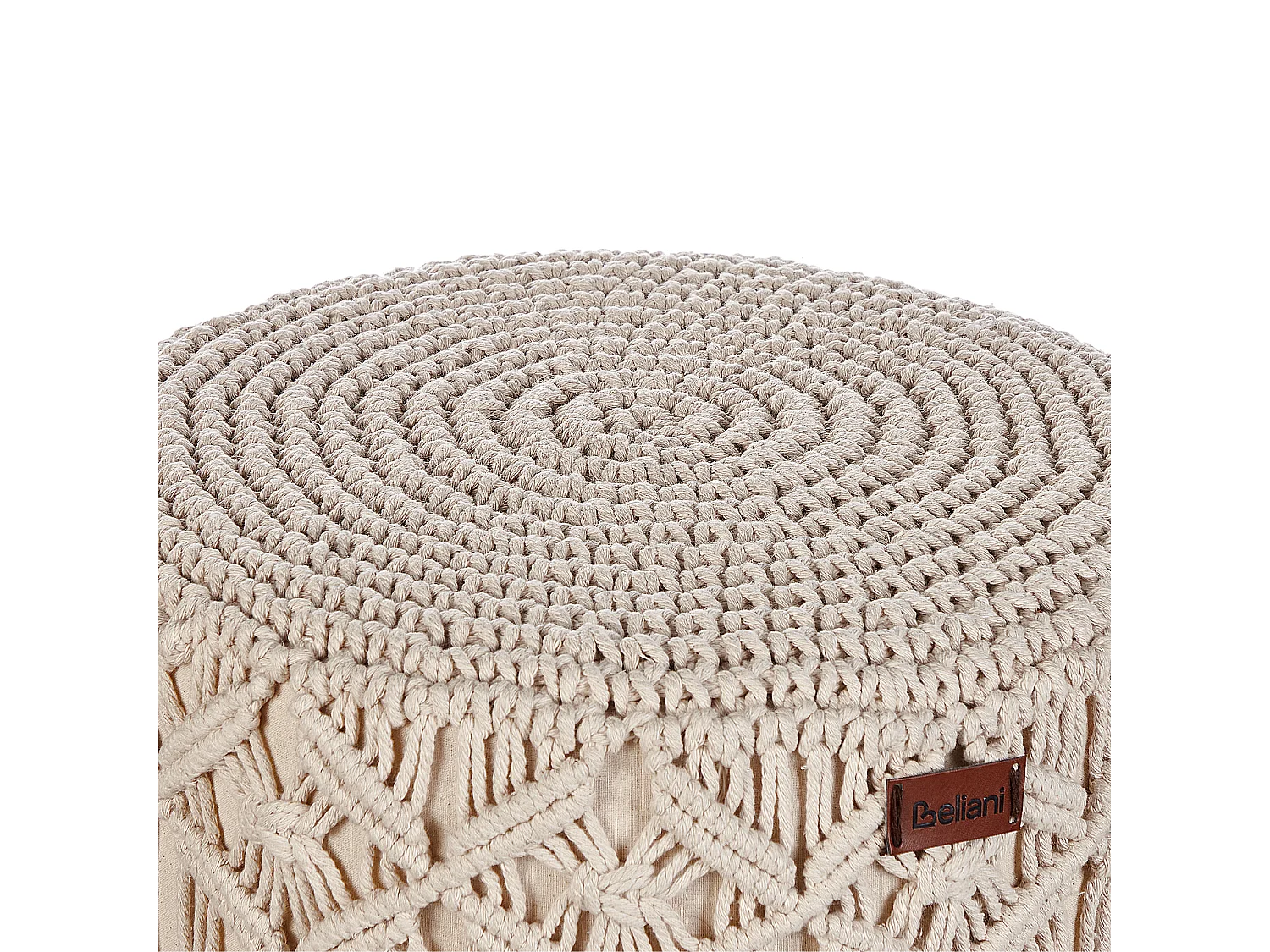 Hocker Macramé NAWABAD Katoen Beige