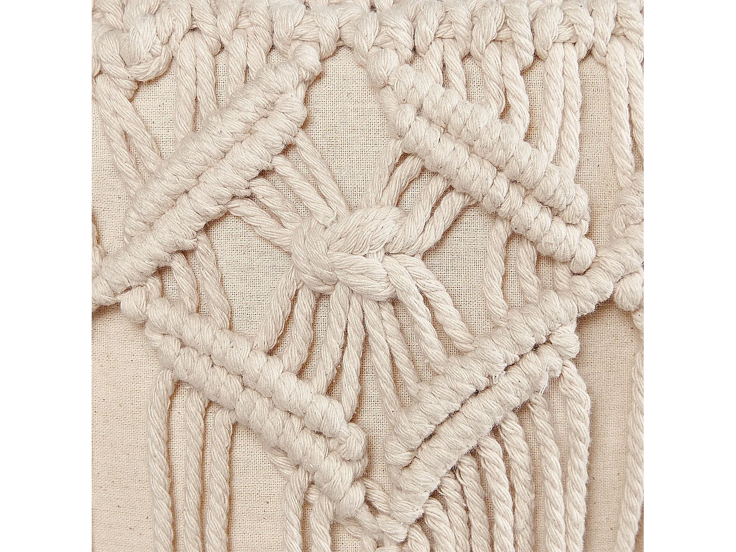 Hocker Macramé NAWABAD Katoen Beige
