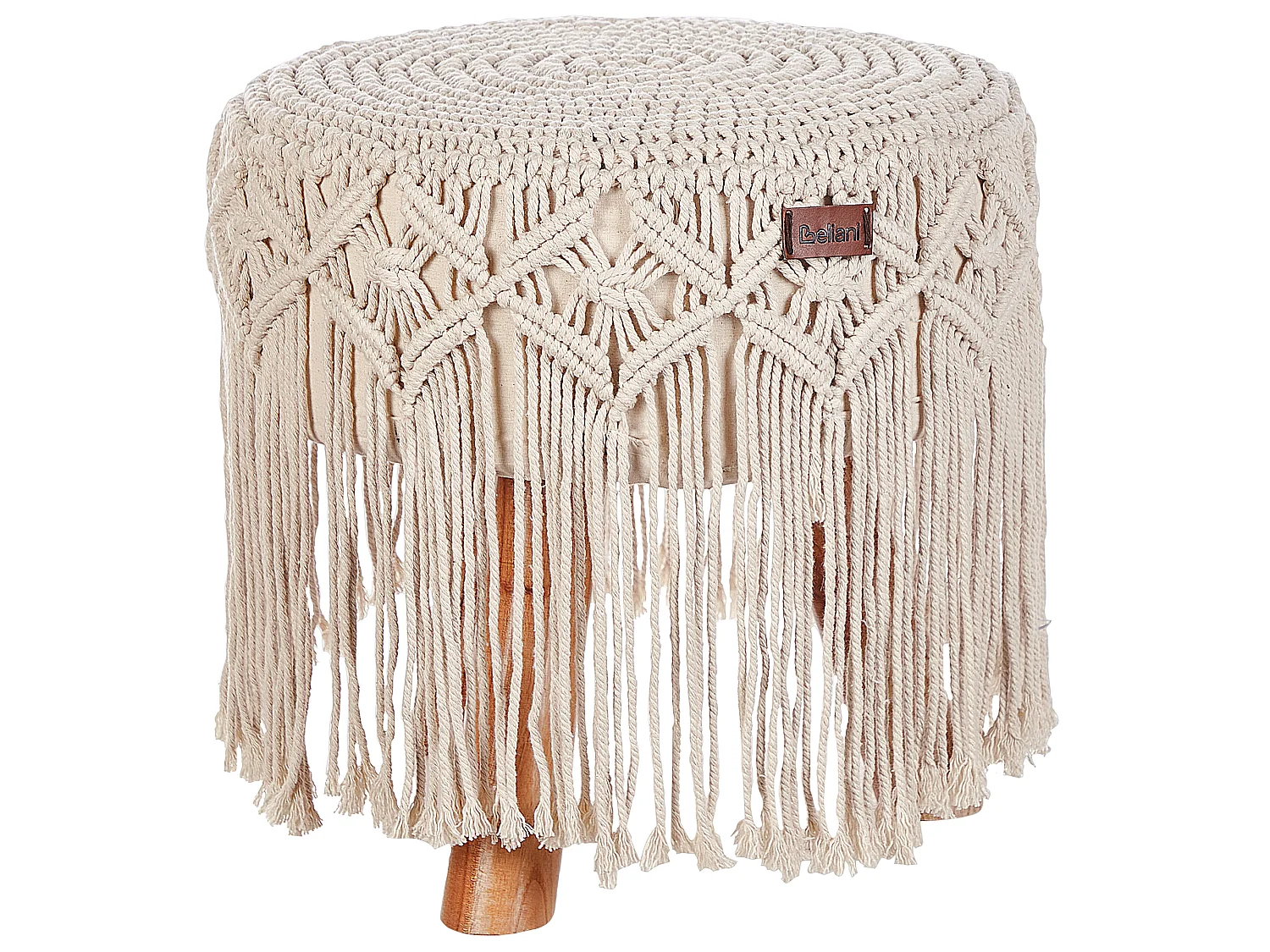 Hocker Macramé NAWABAD Katoen Beige