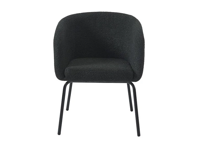 Fauteuil en tissu bouclette gris anthracite AGATE