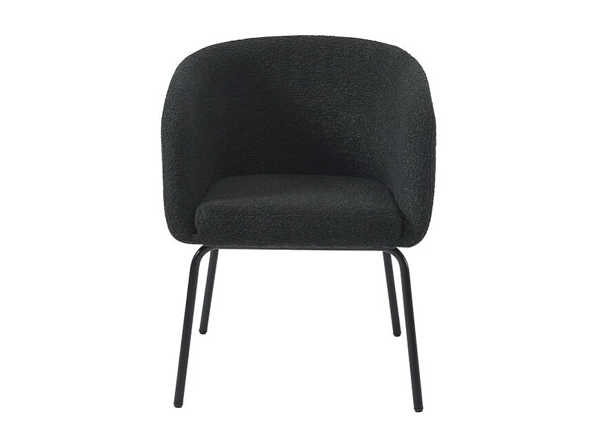 Fauteuil en tissu bouclette gris anthracite AGATE