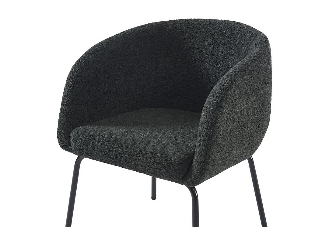 Fauteuil en tissu bouclette gris anthracite AGATE