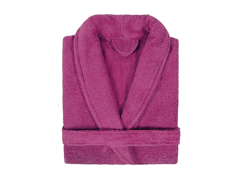 Peignoir col châle adulte PURE coton XXL violet prune
