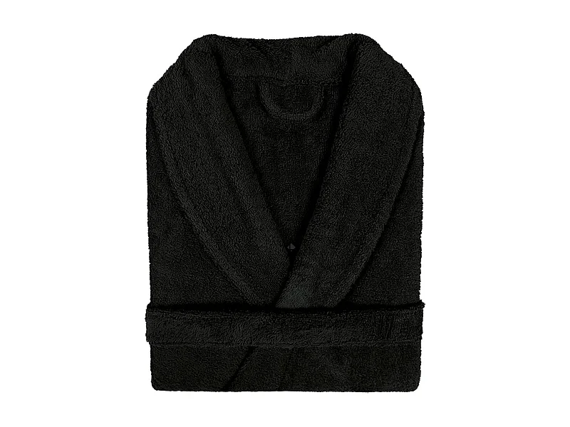 Peignoir col châle adulte PURE coton XXL noir