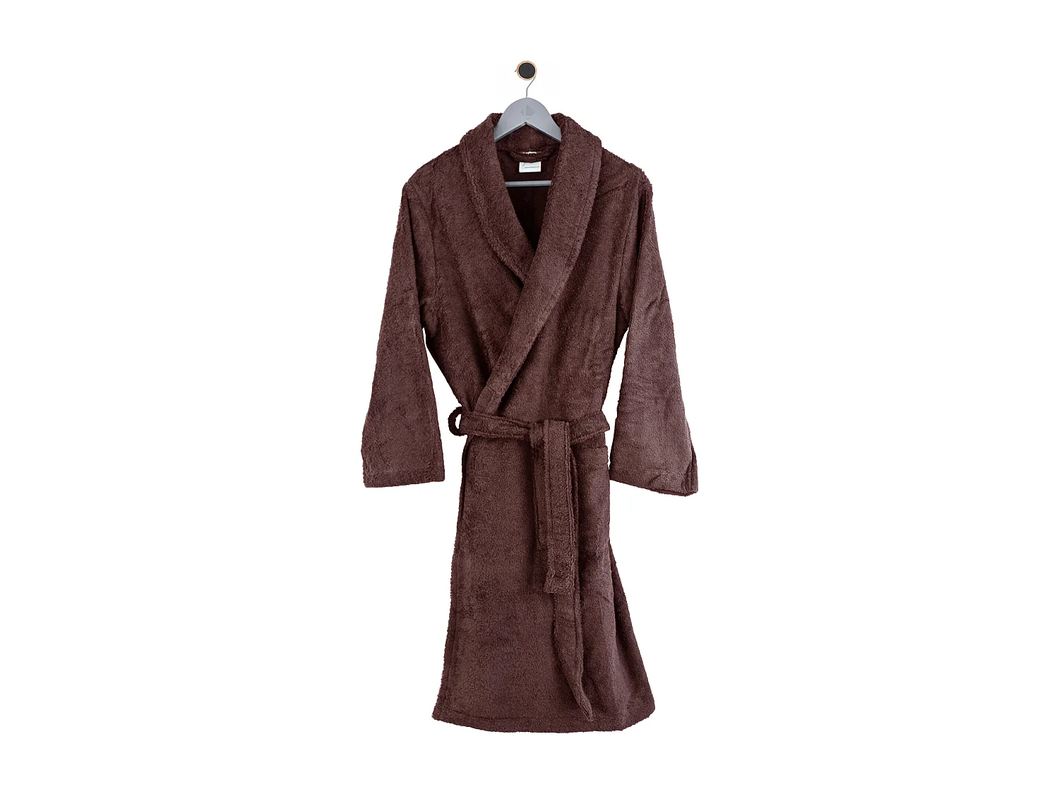 Peignoir col châle adulte PURE coton XXL marron