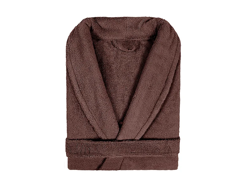 Peignoir col châle adulte PURE coton XXL marron