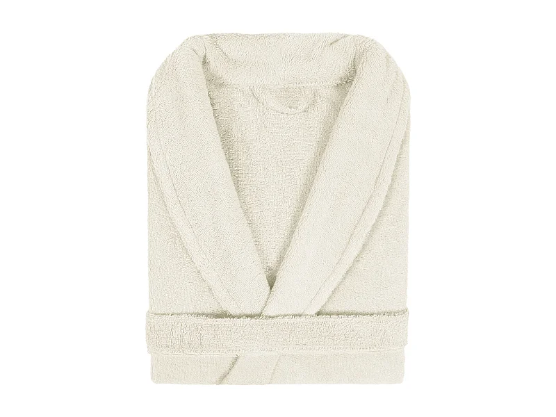 Peignoir col châle adulte PURE coton XXL ivoire