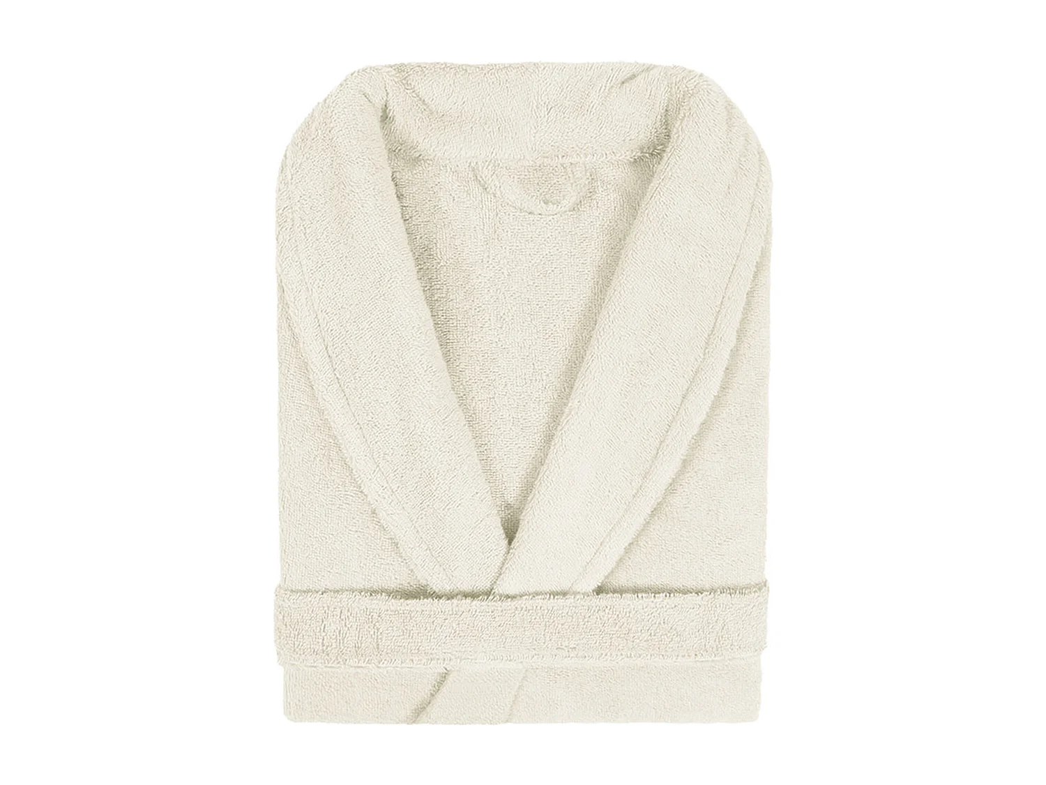 Peignoir col châle adulte PURE coton XXL ivoire