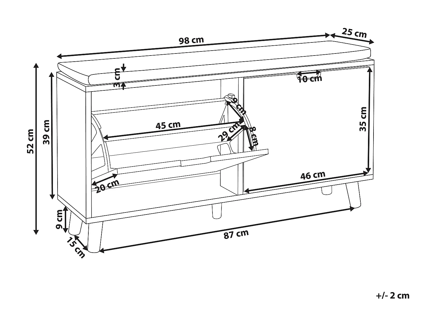 Banc et meuble de rangement pour chaussures MINERAL Blanc