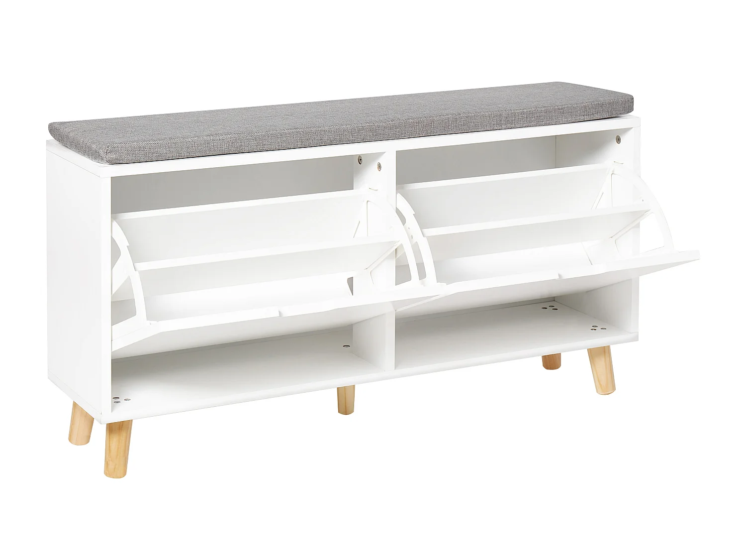 Banc et meuble de rangement pour chaussures MINERAL Blanc