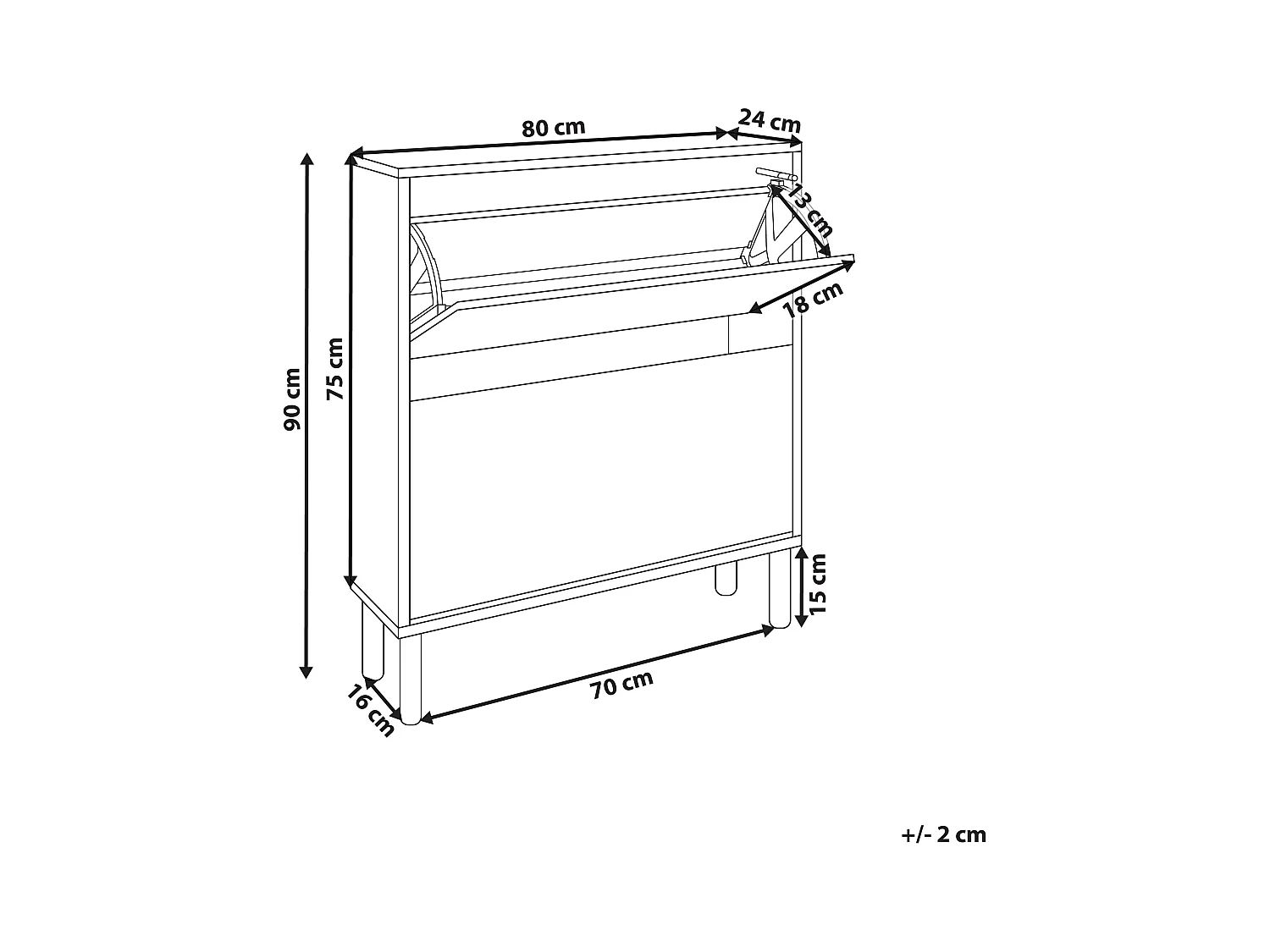 Schuhschrank NORRIS Hellbraun