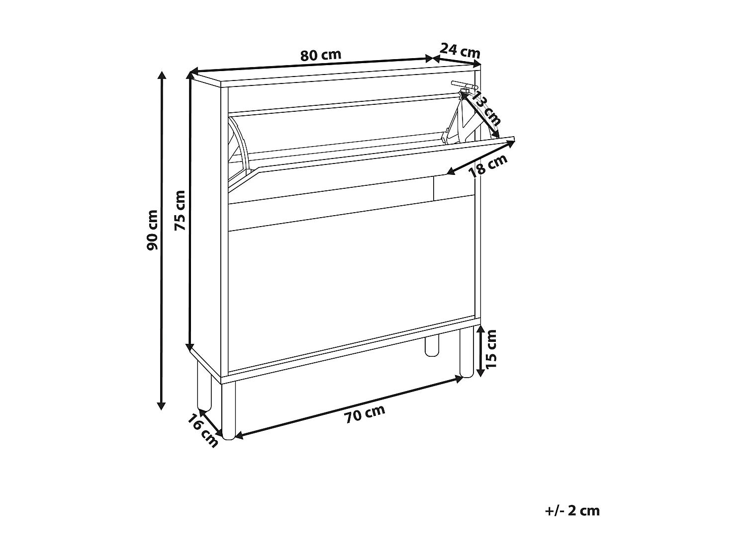 Schuhschrank NORRIS Hellbraun