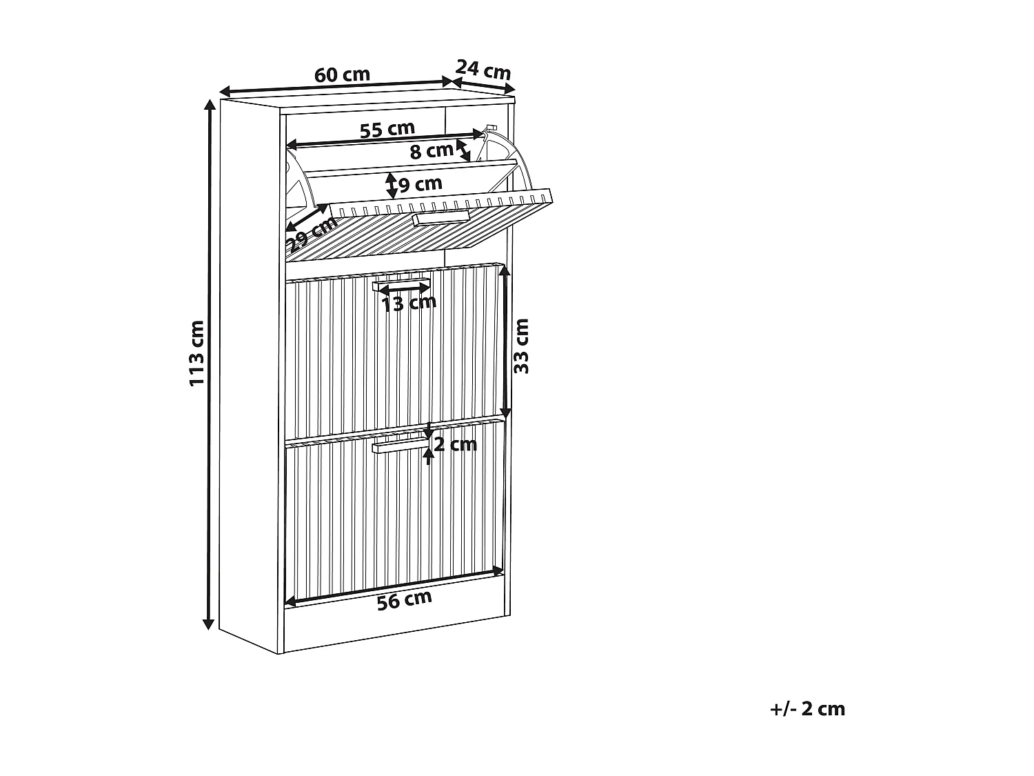 Schoenenkast LYNWOOD Lichtbruin