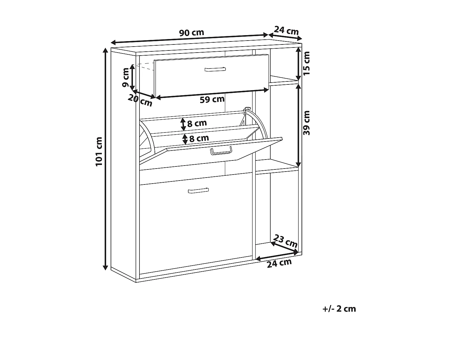 Szafka na buty MACKAY Jasny brąz/ biały
