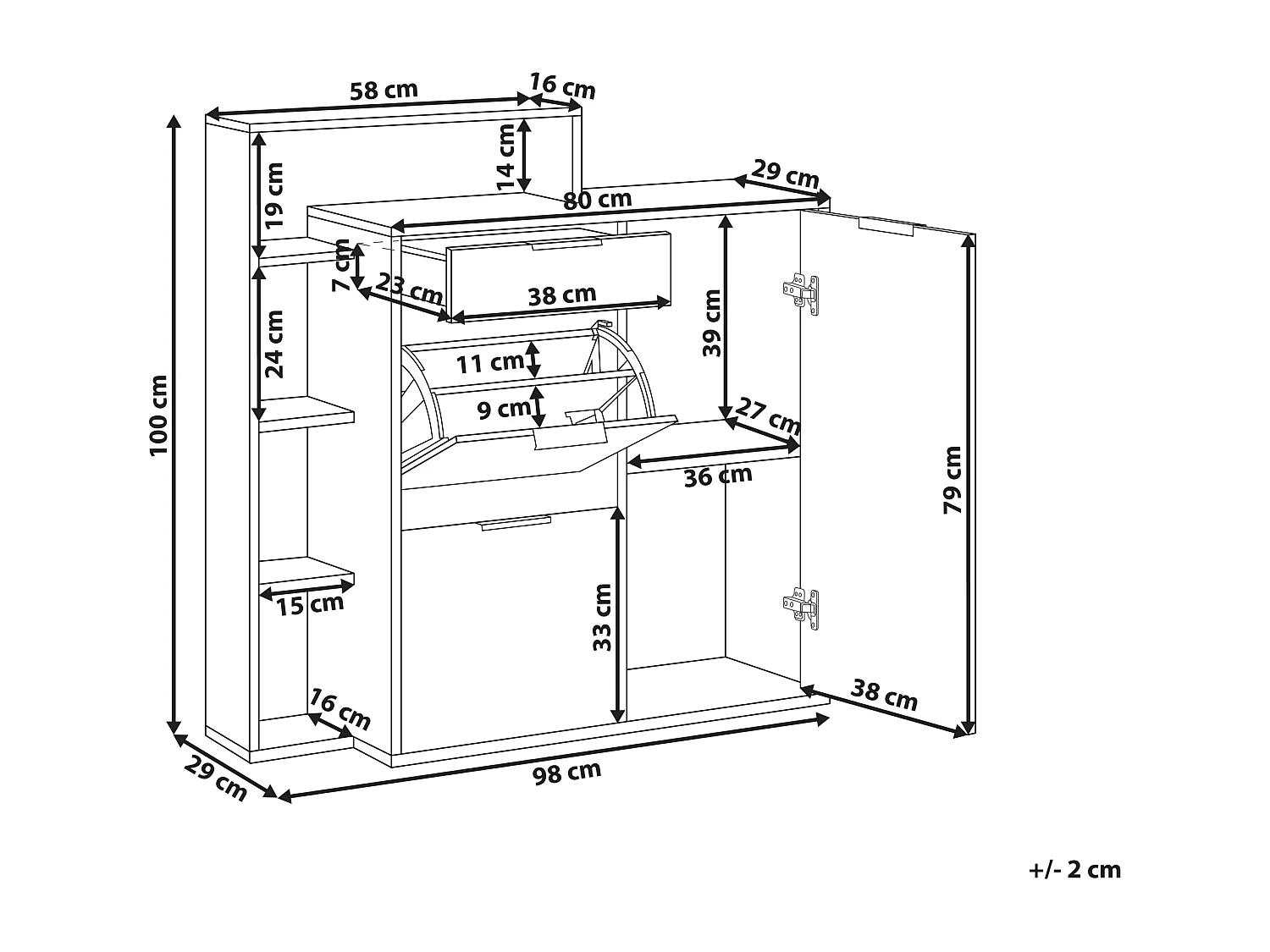 Schuhschrank MIRANI Hellbraun