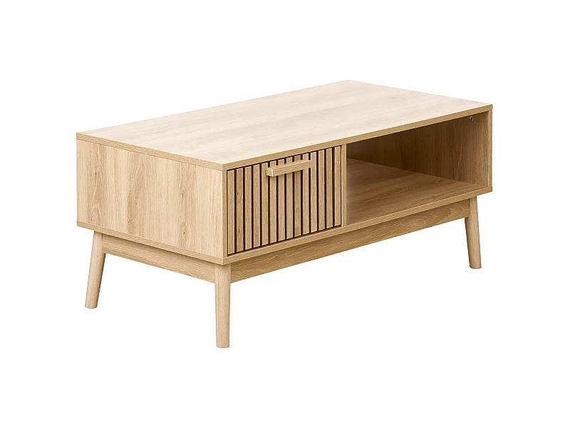 Couchtisch LYNWOOD Hellbraun mit Stauraum