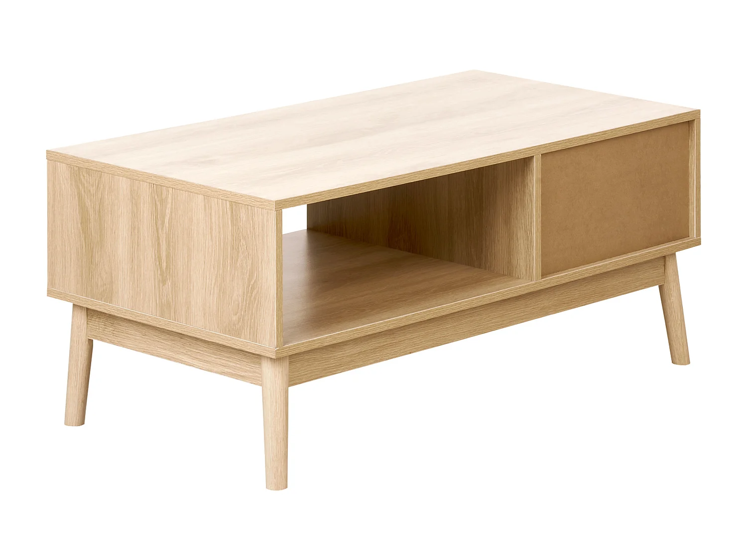 Table basse LYNWOOD Marron clair avec rangement