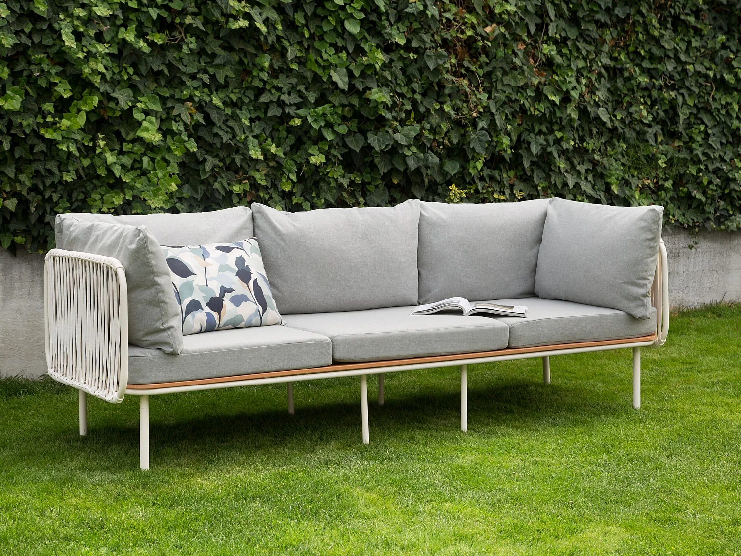 Sofa ogrodowa dla 3 osób SENISE Metal Szary